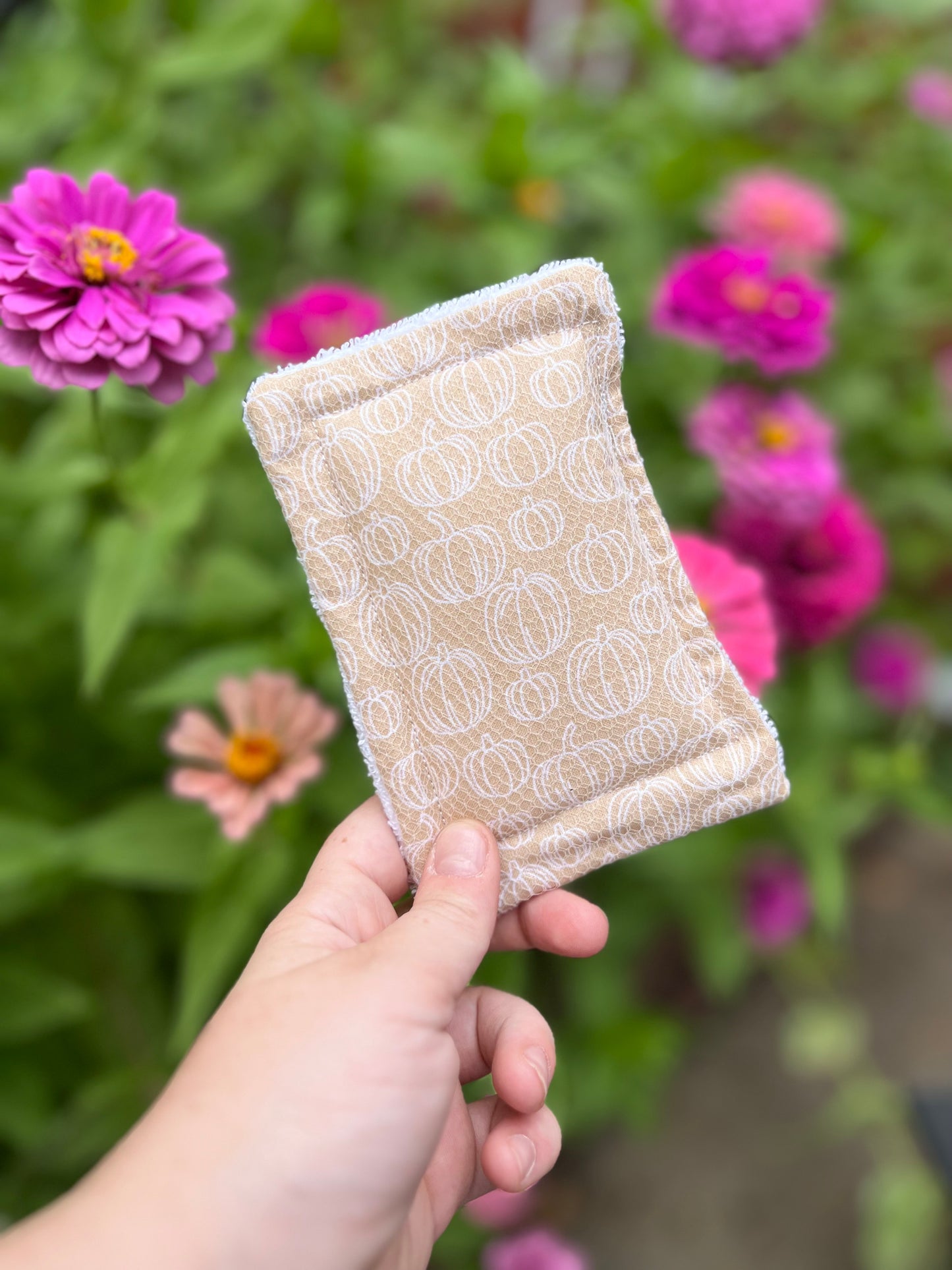 tan fall pumpkin washable sponge