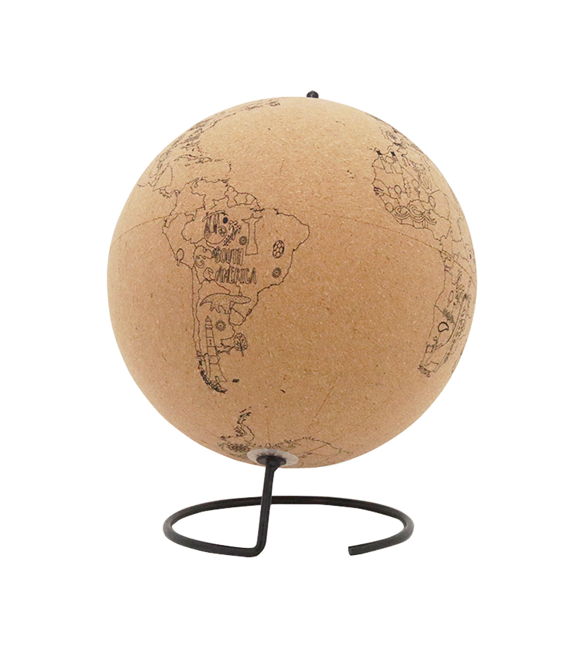 Cork globe for traveling plans