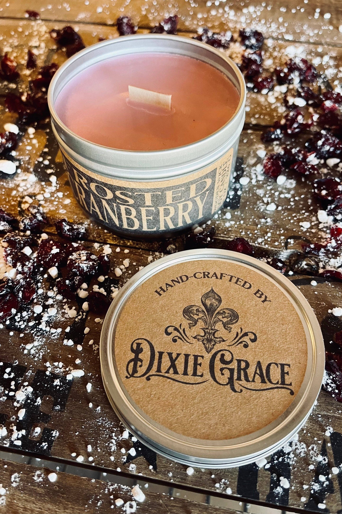Frosted Cranberry - Wooden Wick Candle