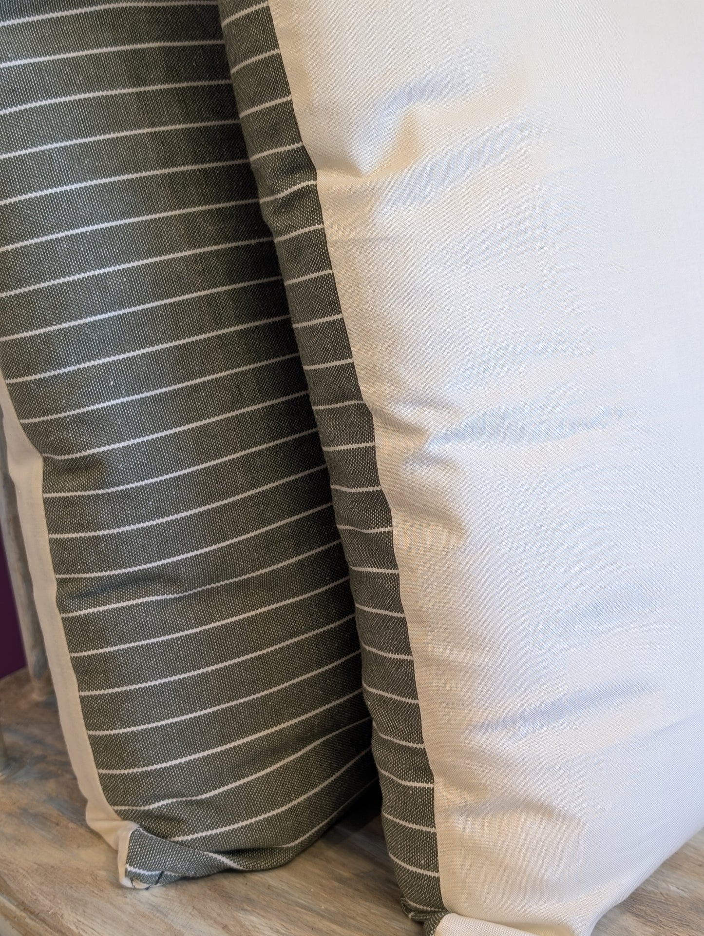 Green Striped Pillow