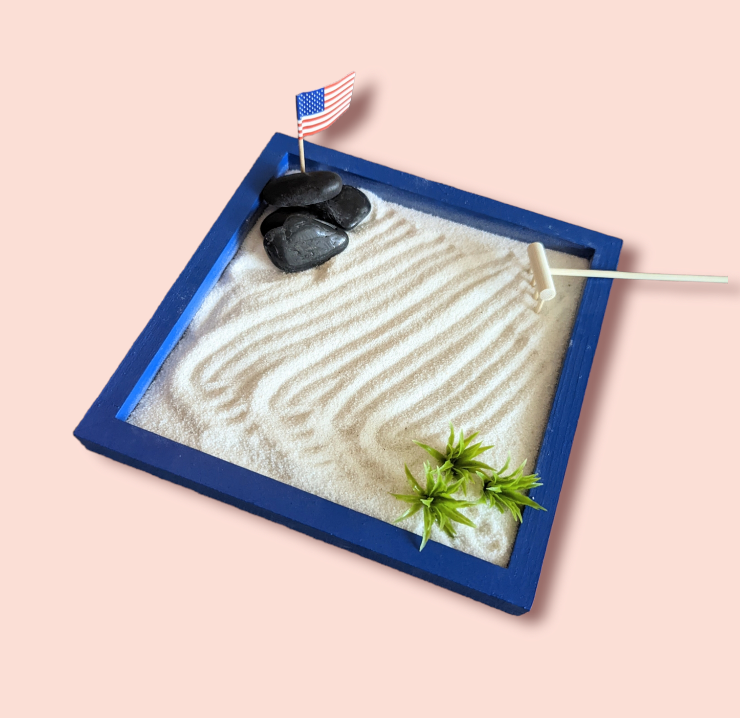 Blue Miniature Zen Garden