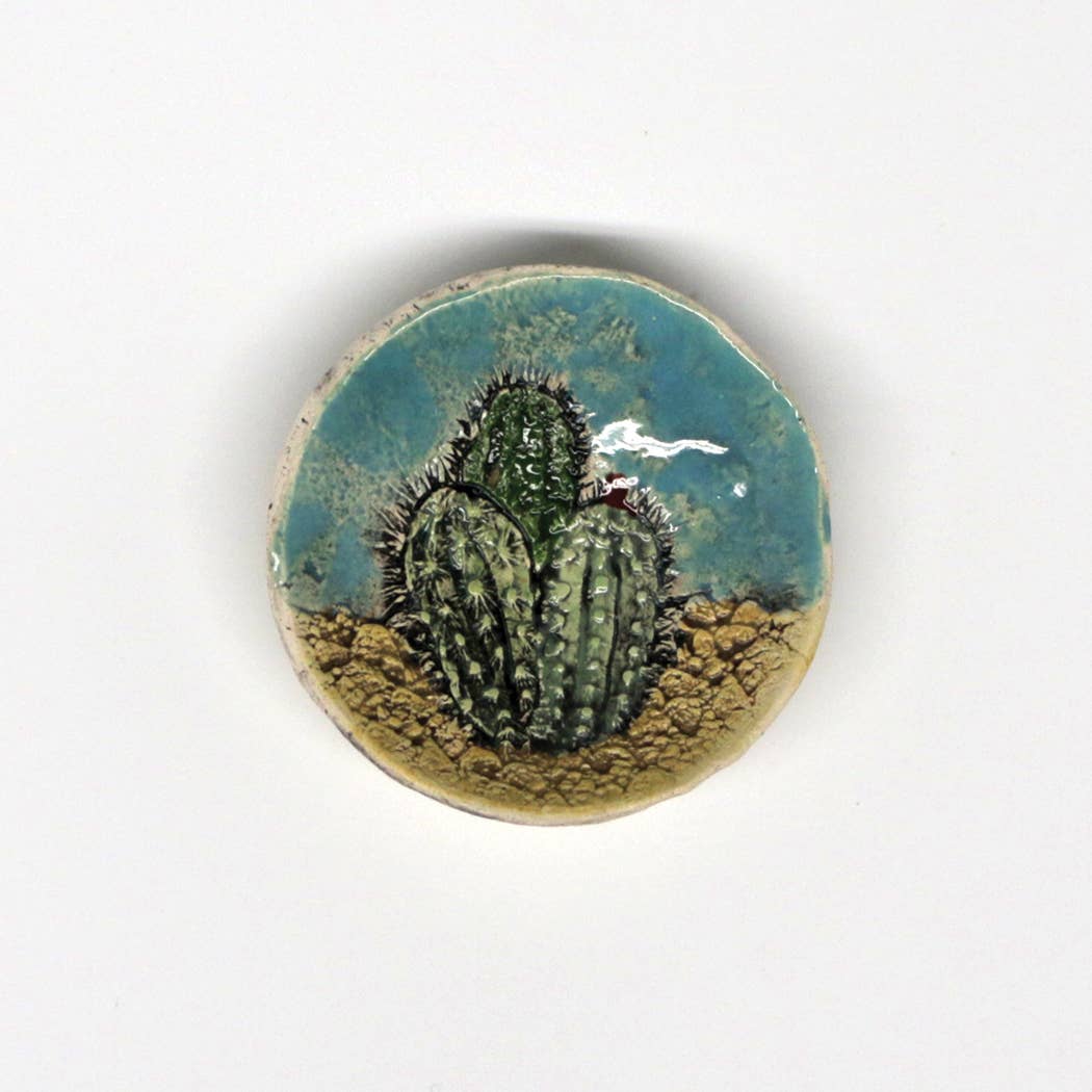 small handmade cactus trinket bowl.