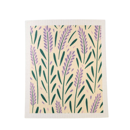 lavender printed swedish dishcloth