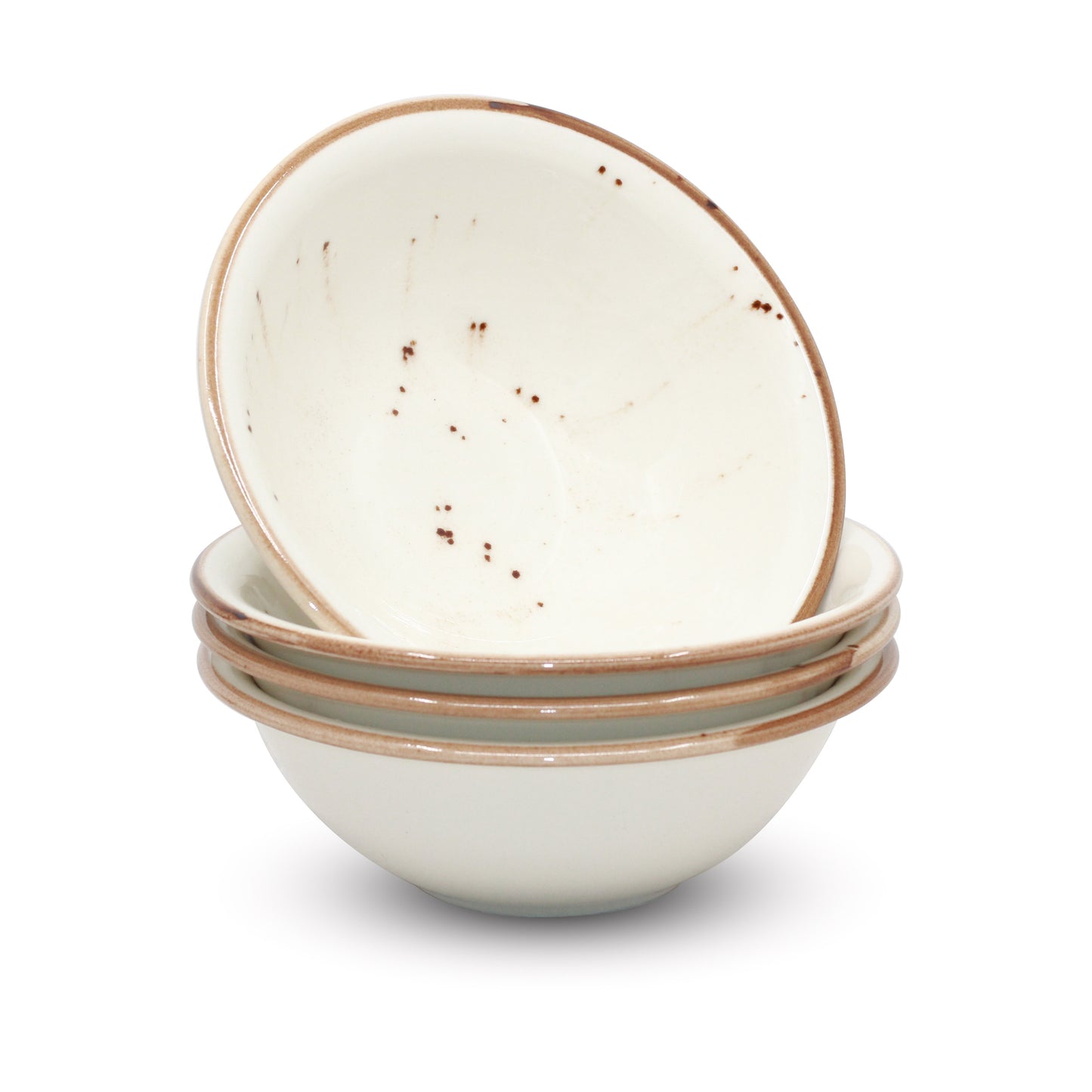 White Speckled Porcelain Soup Bowl