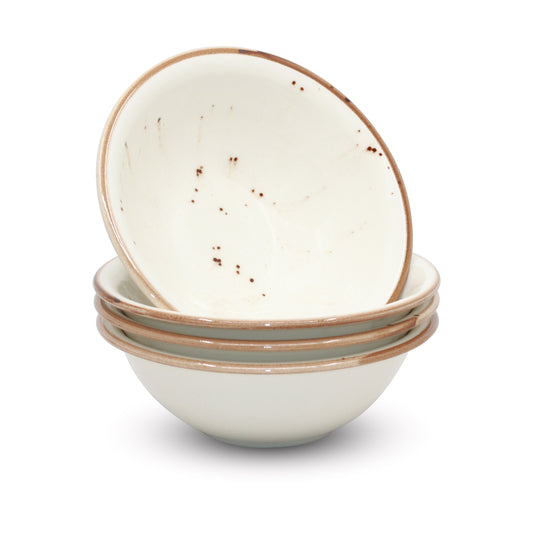 White Speckled Porcelain Soup Bowl