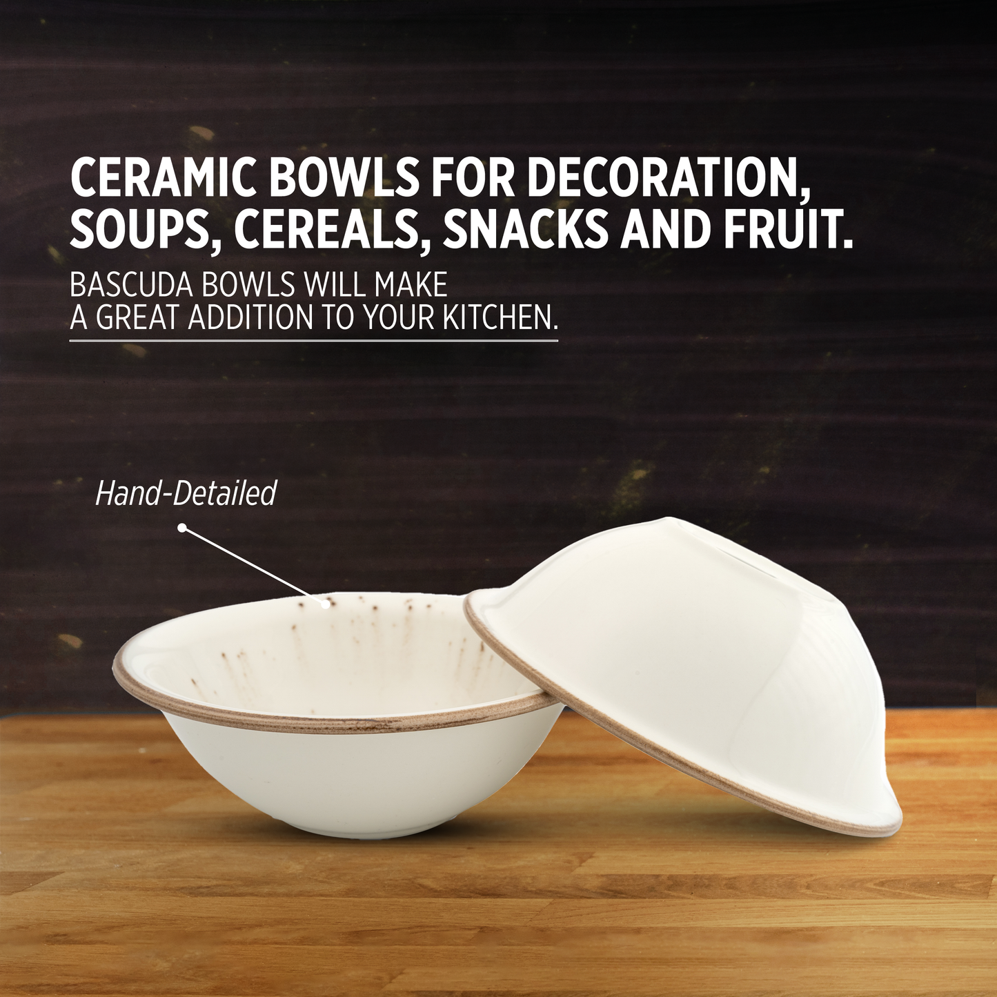 White Speckled Porcelain Soup Bowl