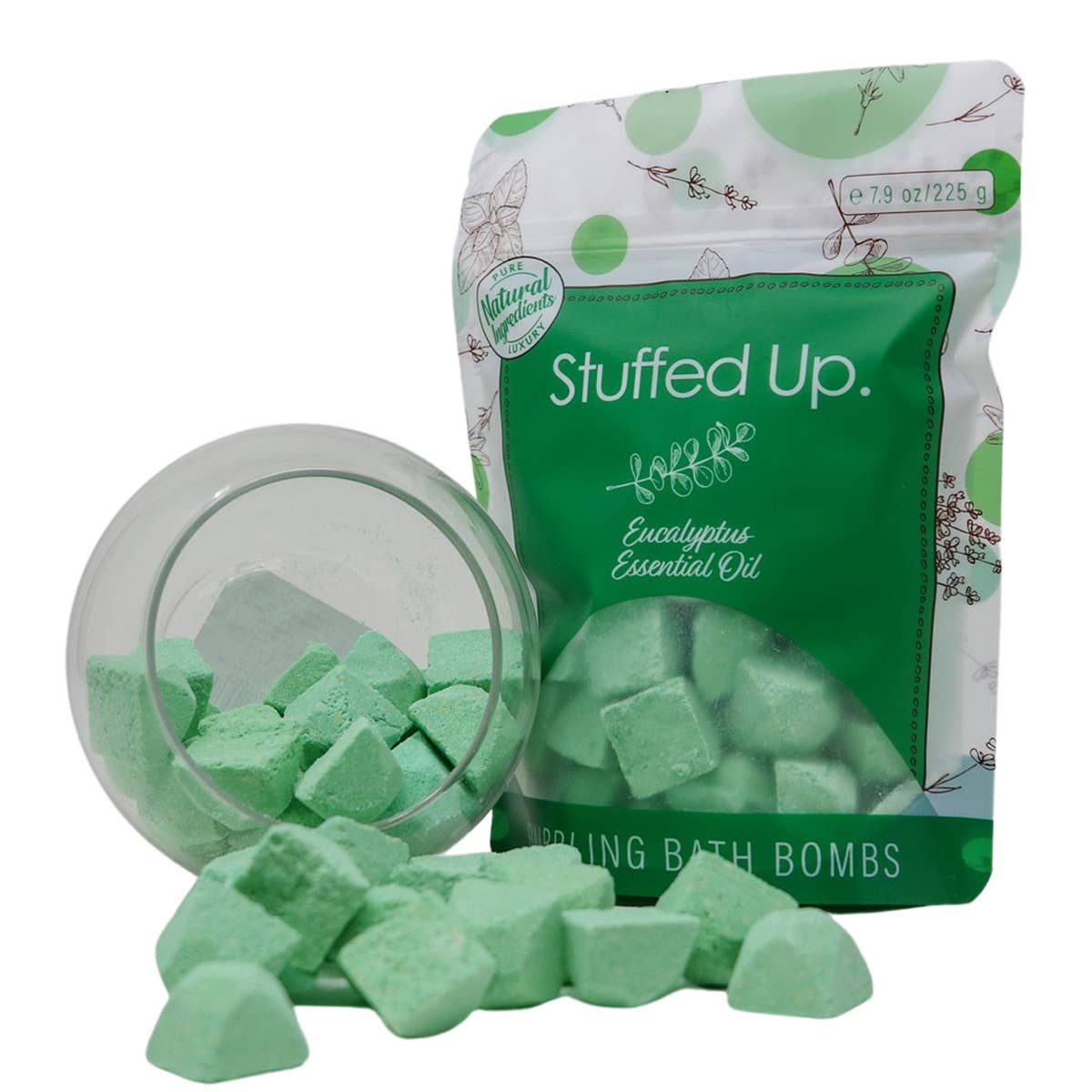 Green sinus relief bath bomb