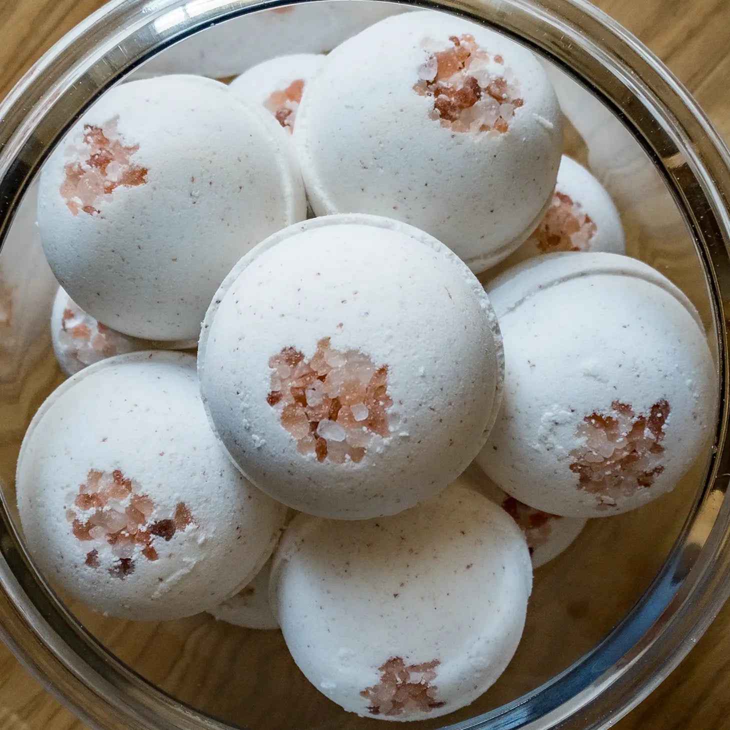 group of white essential oil bath bomb