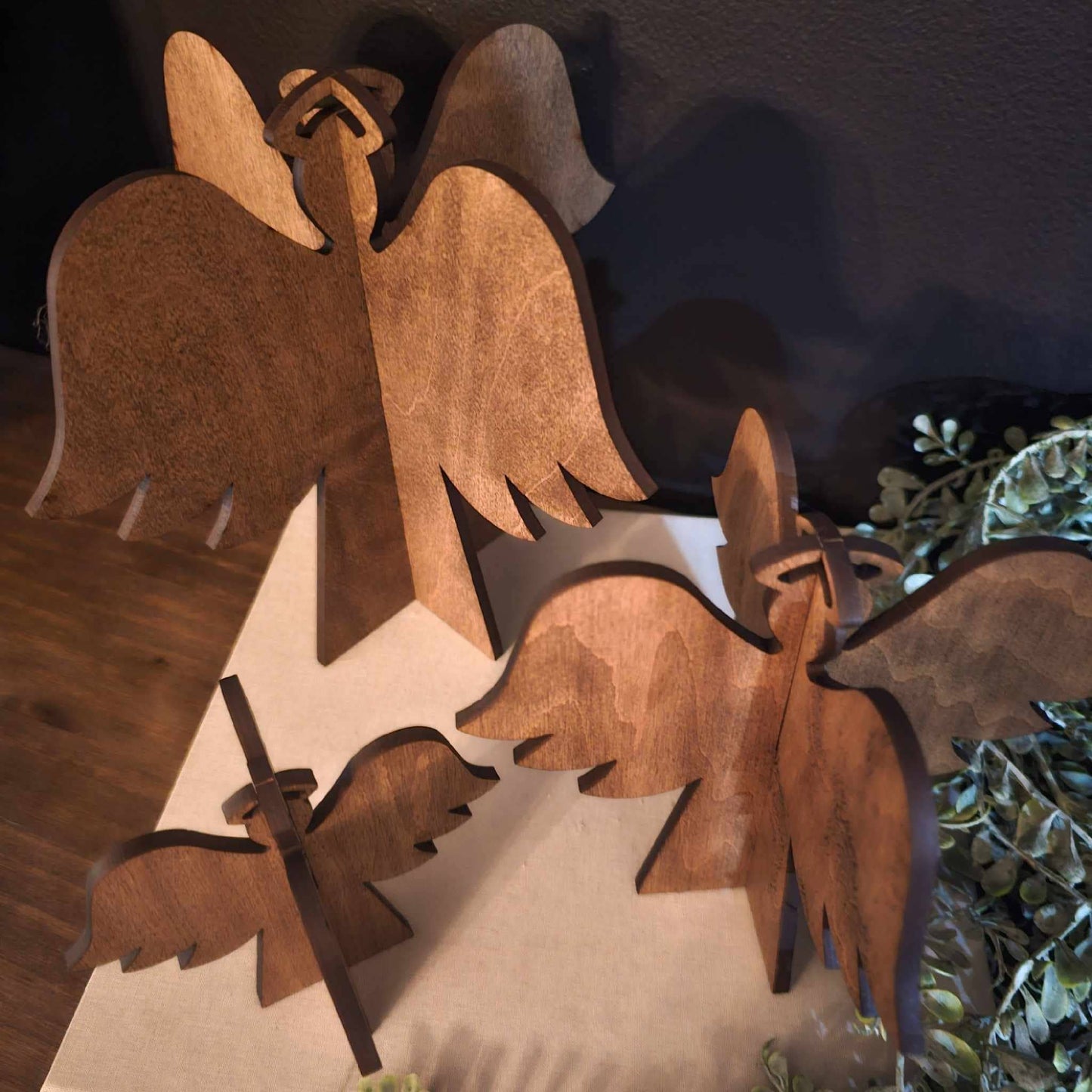 3d wood angels
