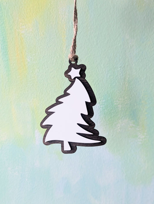 Wood Christmas Tree Ornament