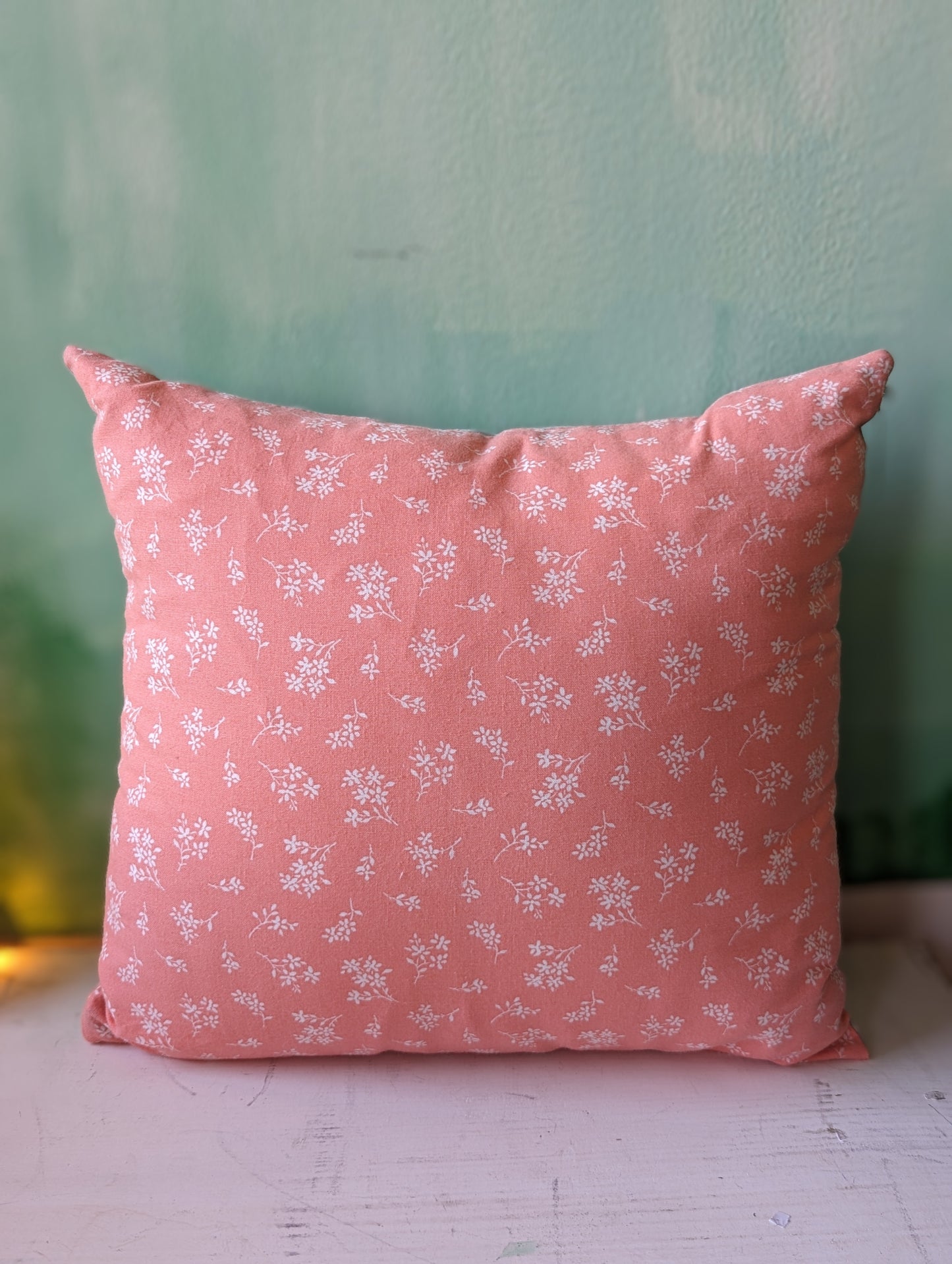 Reversible Peach and Grey Throw Pillow