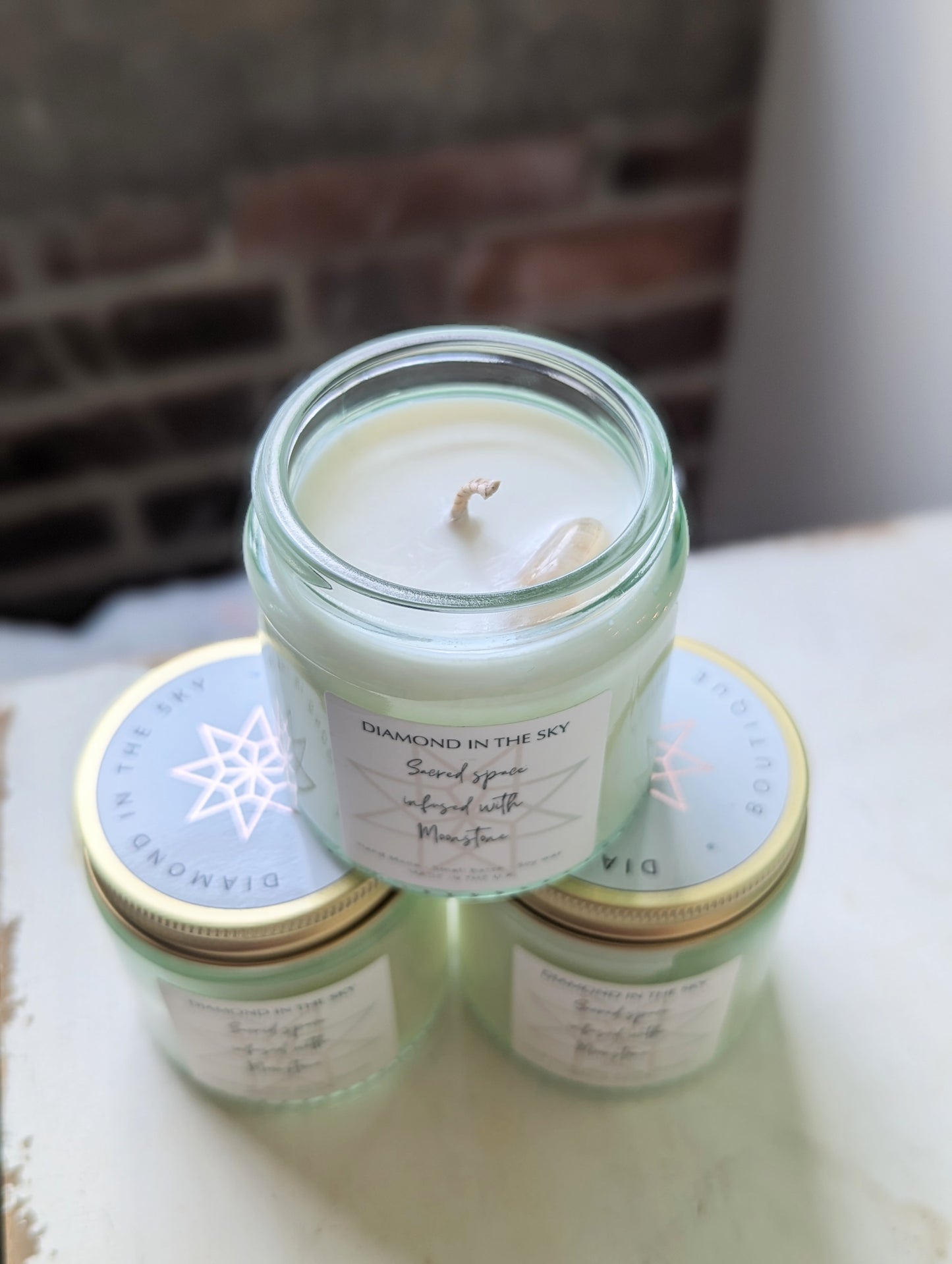 Sacred Space Candle Infused with Moonstone