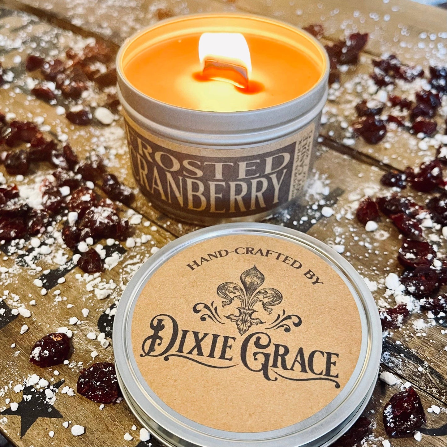 Frosted Cranberry - Wooden Wick Candle