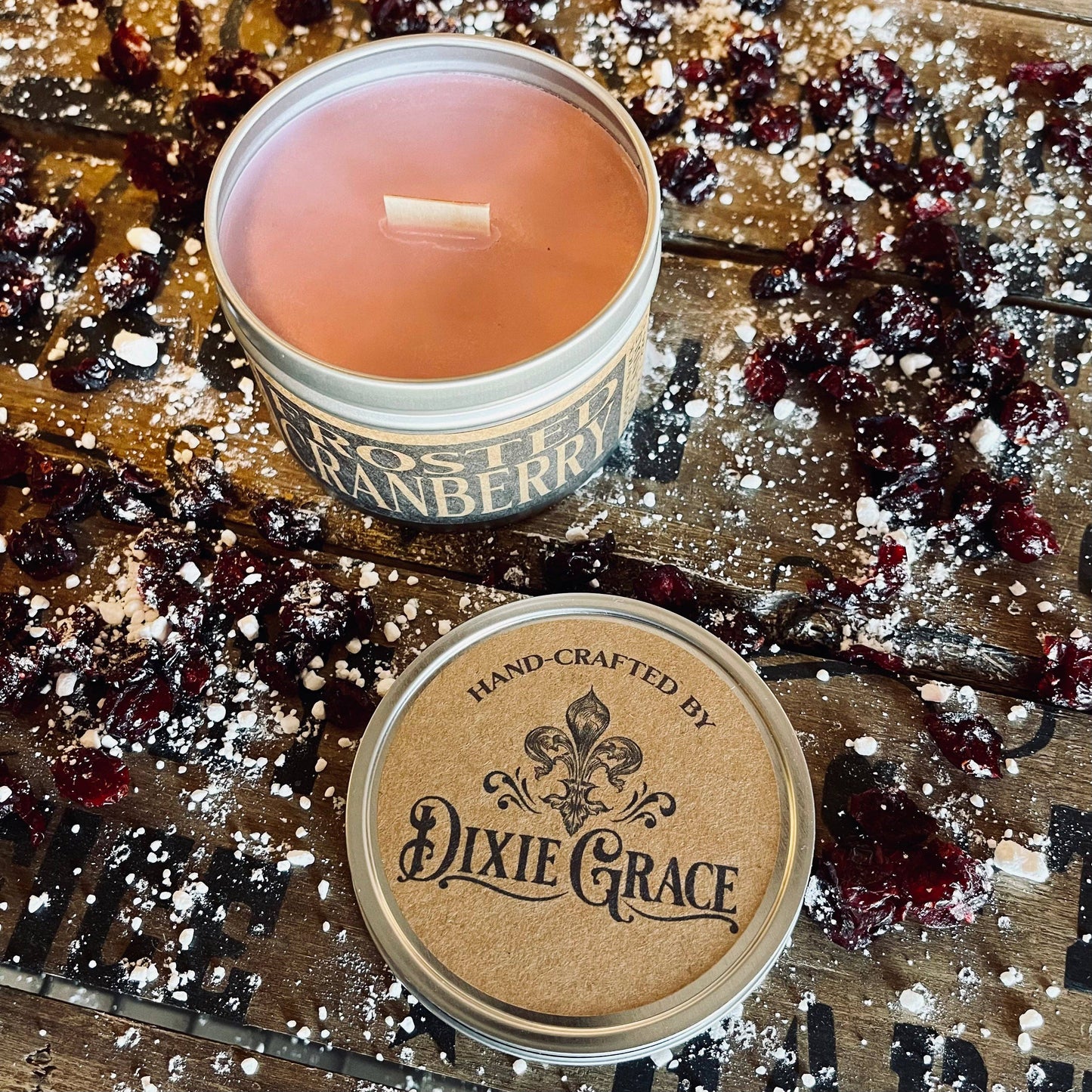 Frosted Cranberry - Wooden Wick Candle