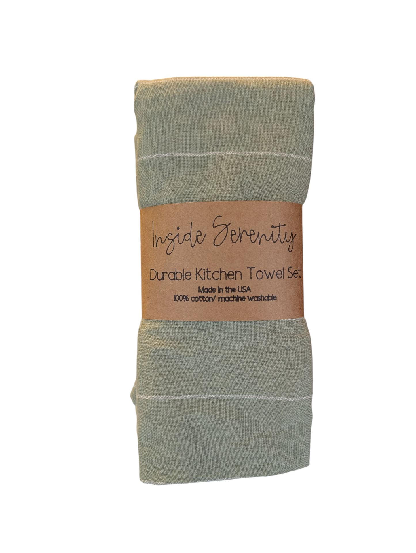 Green Stripe Kitchen Towel Set