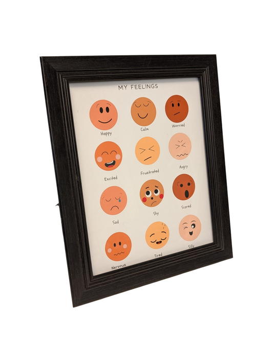 "My Feelings" Framed Sign- Emotional Faces Chart