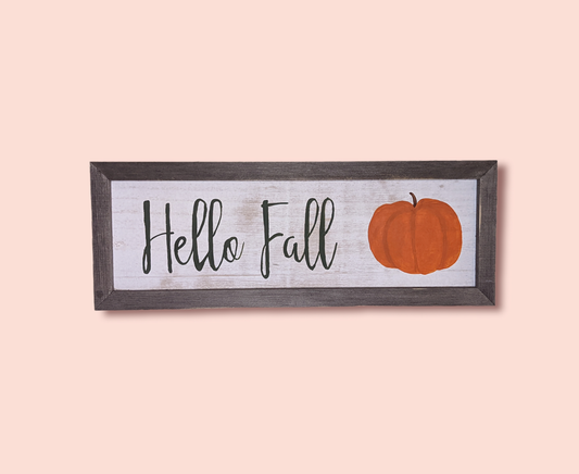 Hello Fall Wood Sign
