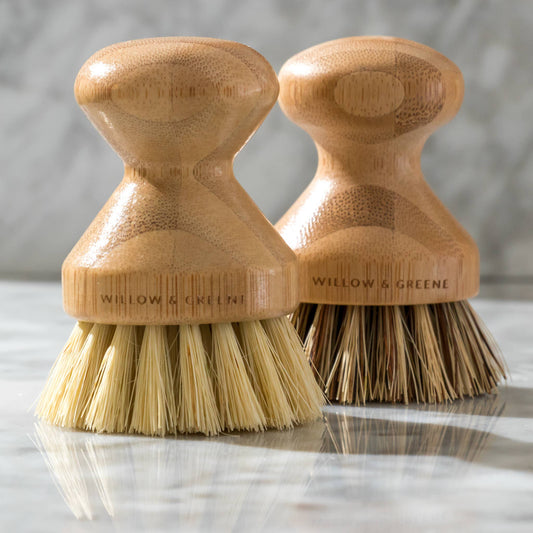 Bamboo scrub brush set of two. 